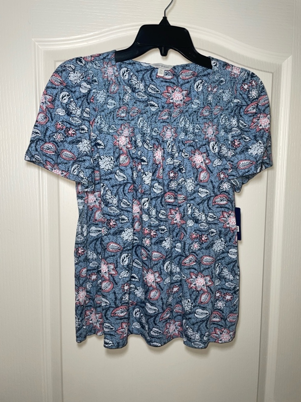 Lucky Brand Blue and Pink Floral Top
